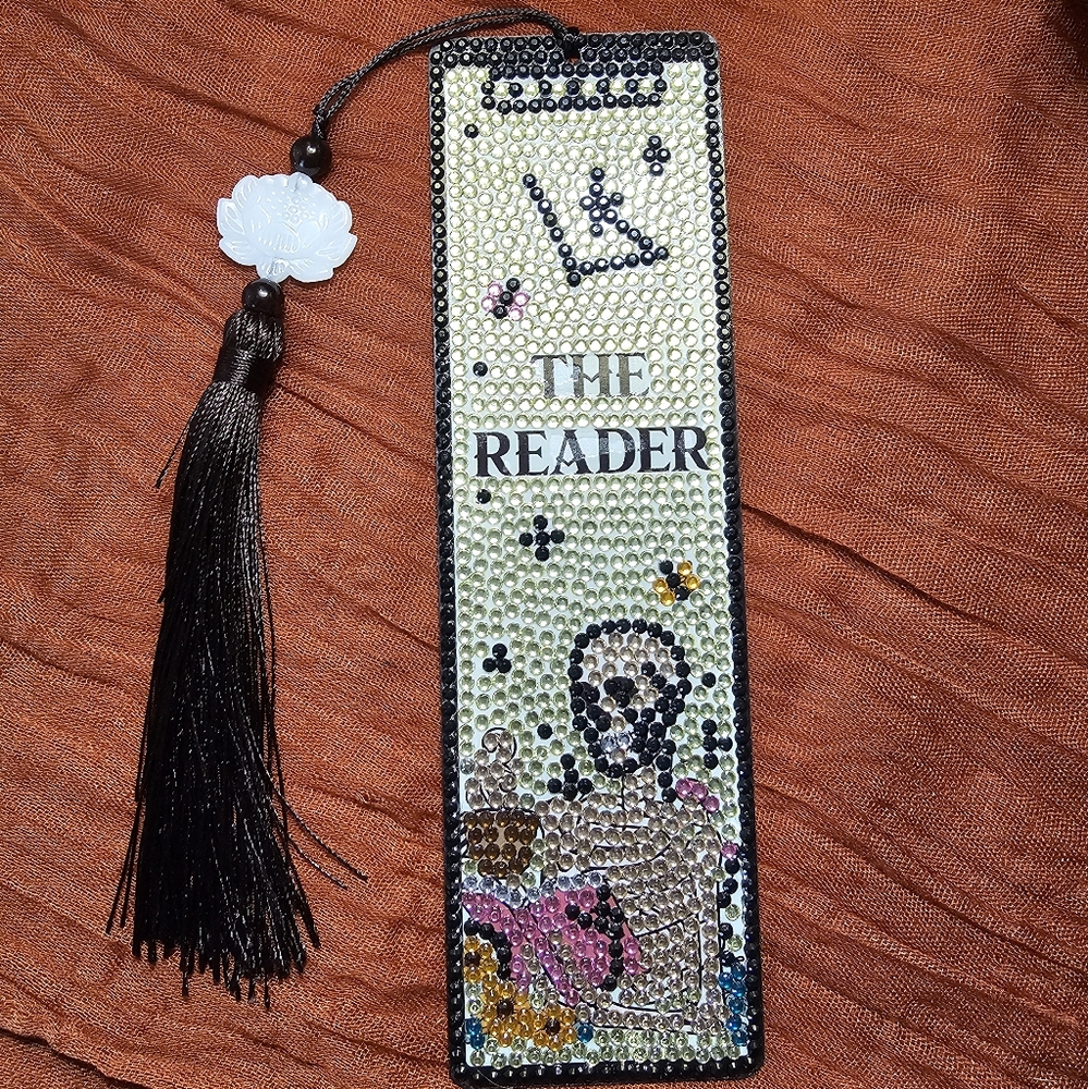 Handmade Rhinestone Bookmark with Tassel